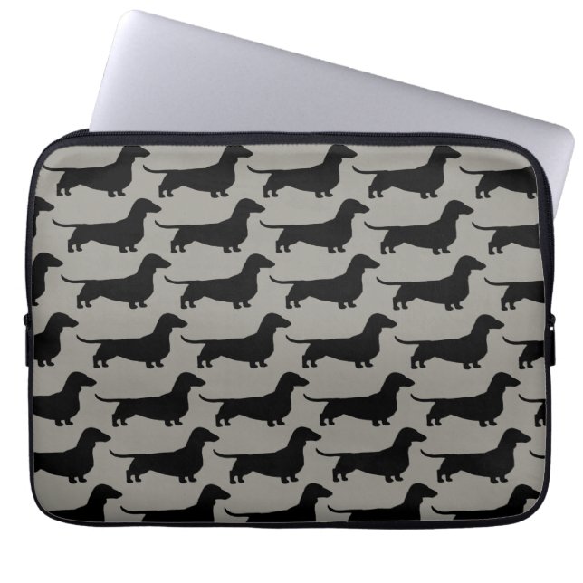 Muster der Dackeln (Hunde Kurzer Dackel) Laptopschutzhülle (Vorderseite)