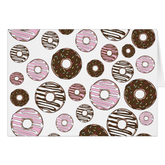 Muster der Donuts, rosa Donuts, braune Donuts (Vorderseite (Horizontal))