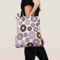 Muster der Donuts, rosa Donuts, braune Donuts