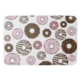 Muster der Donuts, rosa Donuts, braune Donuts Badematte