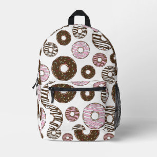 Muster der Donuts, rosa Donuts, braune Donuts Bedruckter Rucksack