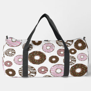 Muster der Donuts, rosa Donuts, braune Donuts Duffle Bag