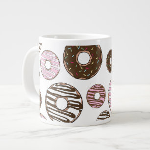 Muster der Donuts, rosa Donuts, braune Donuts Jumbo-Tasse