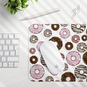 Muster der Donuts, rosa Donuts, braune Donuts Mousepad
