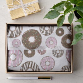 Muster der Donuts, rosa Donuts, braune Donuts Seidenpapier