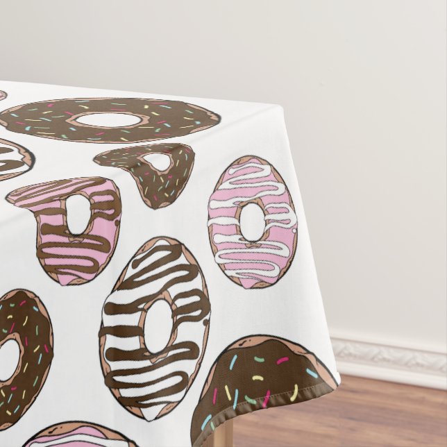 Muster der Donuts, rosa Donuts, braune Donuts Tischdecke (Beispiel)