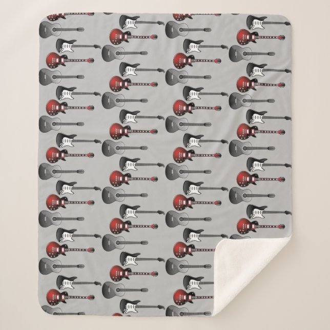 Muster der elektrischen Gitarrenmusik Sherpadecke (Vorderseite)