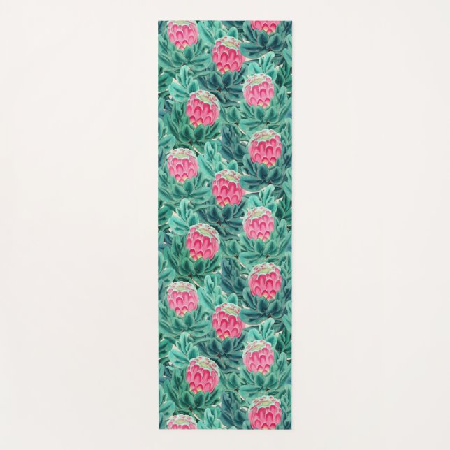 Muster der exotischen Protea-Blume Yogamatte (Vorderseite)