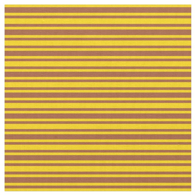 Muster der farbigen Linien Siena und Gelb Stoff (Nahaufnahme)