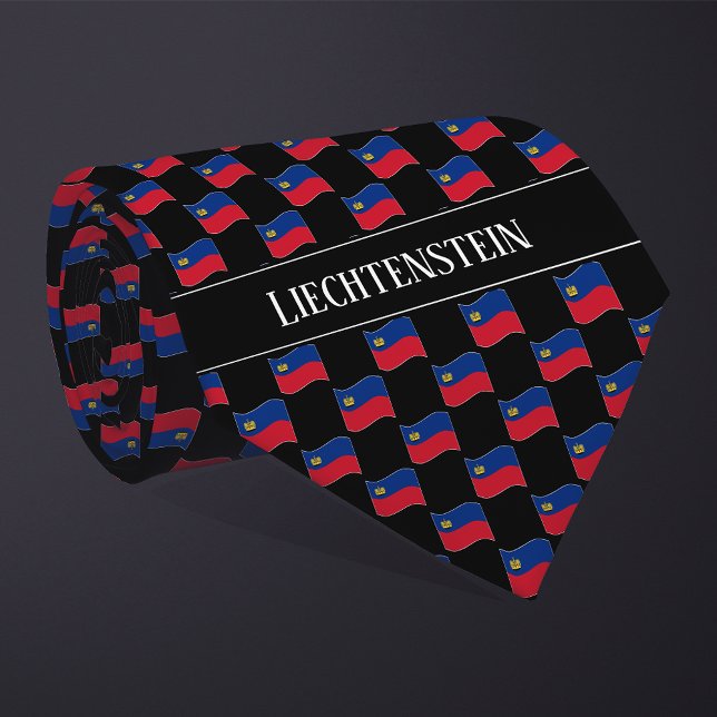 Muster der Flagge von Wavy Liechtenstein Krawatte (Von Creator hochgeladen)