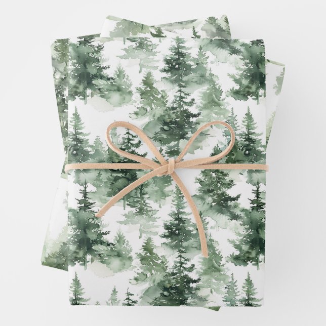 Muster der französischen Toilbaumen Geschenkpapier Set (Beispiel)