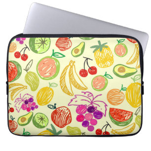 Muster der Fruchtdoodle Laptopschutzhülle