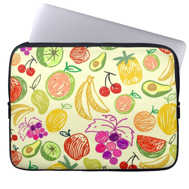 Muster der Fruchtdoodle Laptopschutzhülle (Vorderseite)
