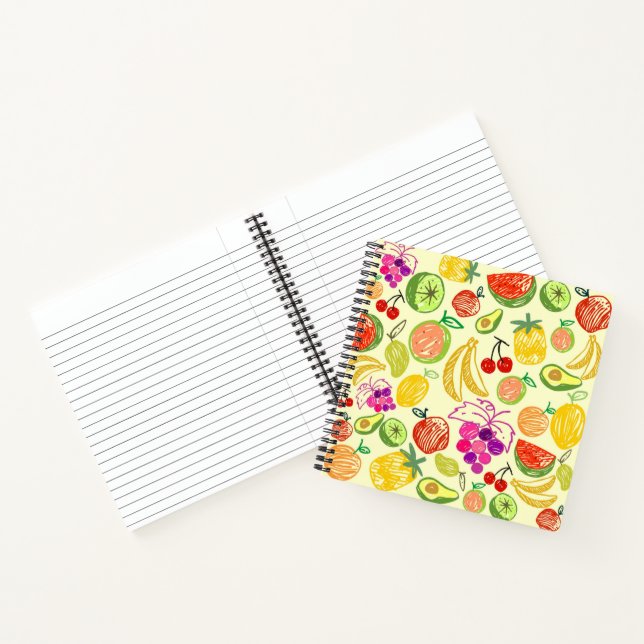 Muster der Fruchtdoodle Notizbuch (Innenseite)