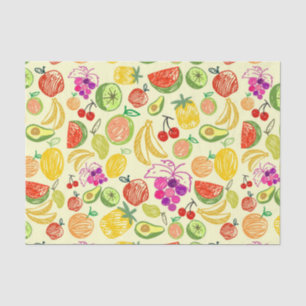 Muster der Fruchtdoodle Seidenpapier