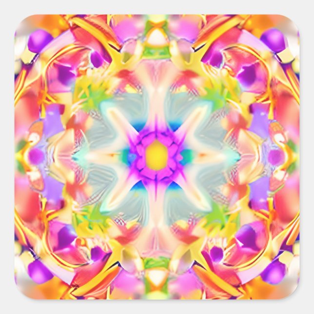 Muster der Gefärbte Krawatte von Soft Spring Pasto Quadratischer Aufkleber (Vorderseite)