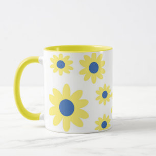 Muster der gelben blauen Blumen Tasse