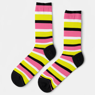 Muster der gelben rosa Streifen Socken