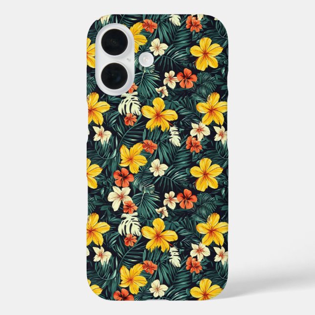 Muster der gelben tropischen Blume Case-Mate iPhone Hülle (Rückseite)