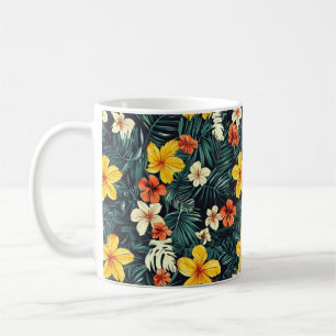 Muster der gelben tropischen Blume Kaffeetasse