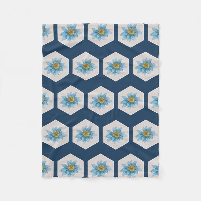 Muster der geometrischen Blume Fleecedecke (Vorderseite)