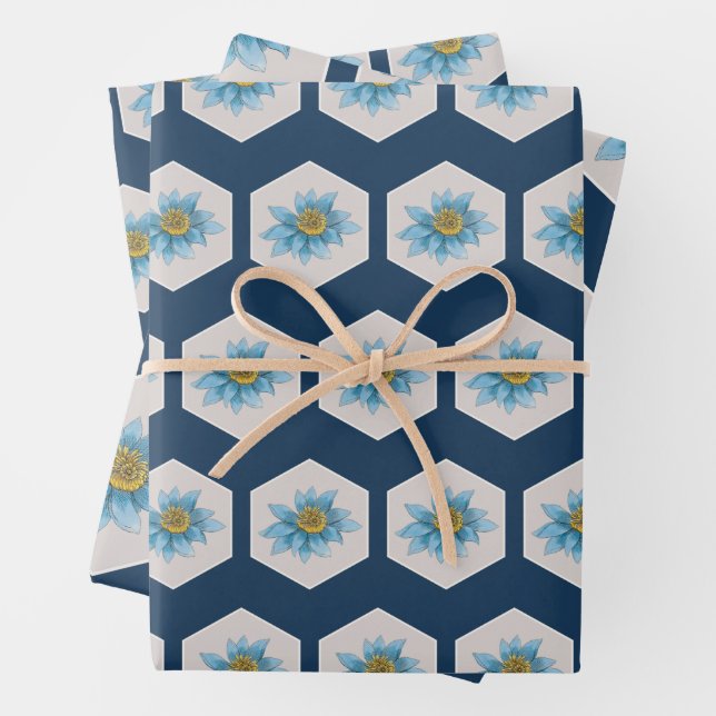 Muster der geometrischen Blume Geschenkpapier Set (Beispiel)