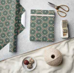 Muster der geometrischen Sternexplosion in Creme,  Geschenkpapier