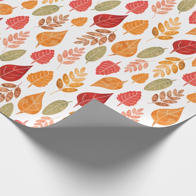 Muster der gestrichenen Herbstleaves Geschenkpapier (Ecke)
