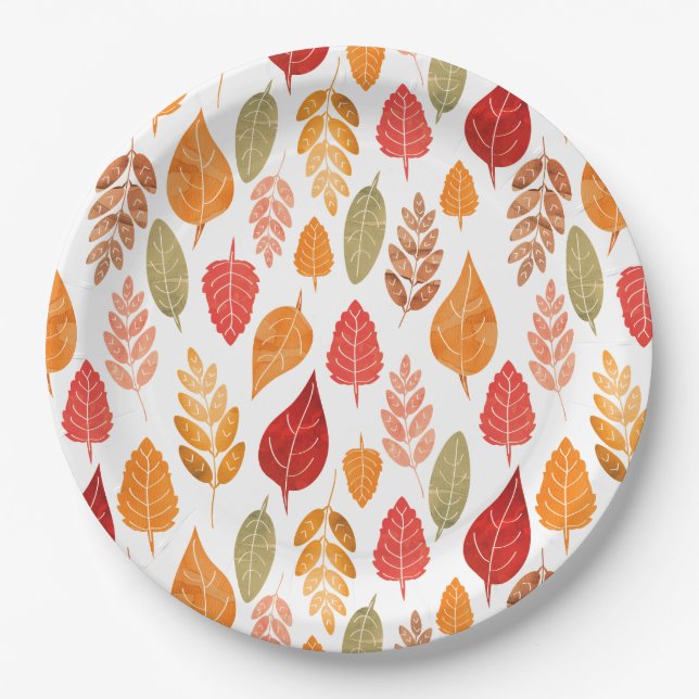 Muster der gestrichenen Herbstleaves Pappteller (Vorderseite)