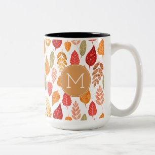 Muster der gestrichenen Herbstleaves Zweifarbige Tasse