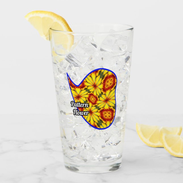 Muster der goldenen Blume Glas (Vorderseite Ice)