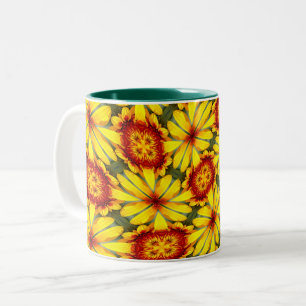 Muster der goldenen Blume Zweifarbige Tasse