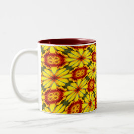 Muster der goldenen Blume Zweifarbige Tasse