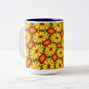 Muster der goldenen Blume Zweifarbige Tasse