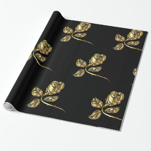 Muster der goldenen Rose Geschenkpapier