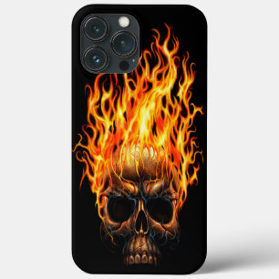 Muster der goldgelben Orangenfeuerflammmuster iPhone 13 Pro Max Hülle