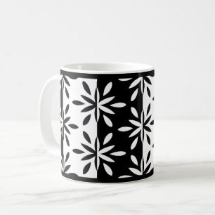 Muster der grafischen Blume Schwarz/Weiß C Kaffeetasse