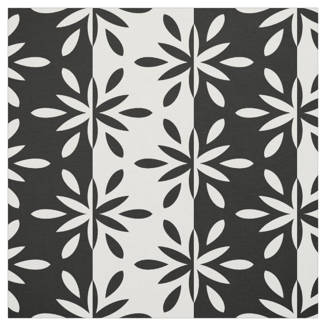 Muster der grafischen Blume Schwarz/Weiß Stoff (Muster)