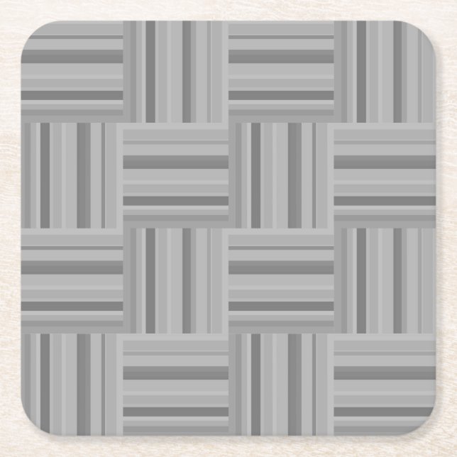 Muster der grauen Streifen Rechteckiger Pappuntersetzer (Vorderseite)