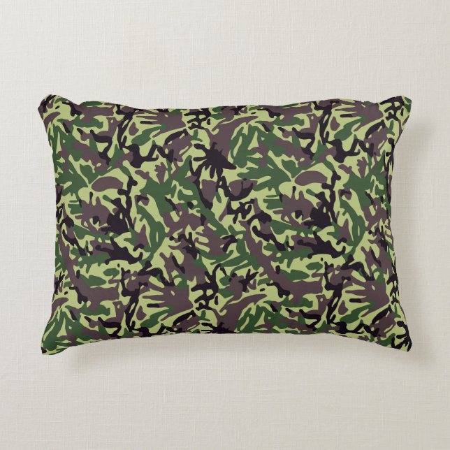 Muster der grünen Camouflage Dekokissen (Vorderseite)