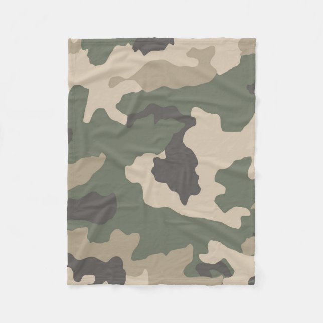 Muster der grünen Camouflage Fleecedecke (Vorderseite)