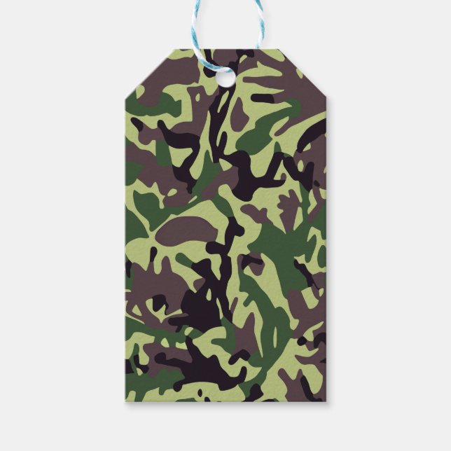Muster der grünen Camouflage Geschenkanhänger (Vorderseite)