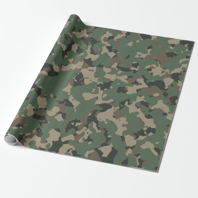 Muster der grünen Camouflage Geschenkpapier (Ungerollt)