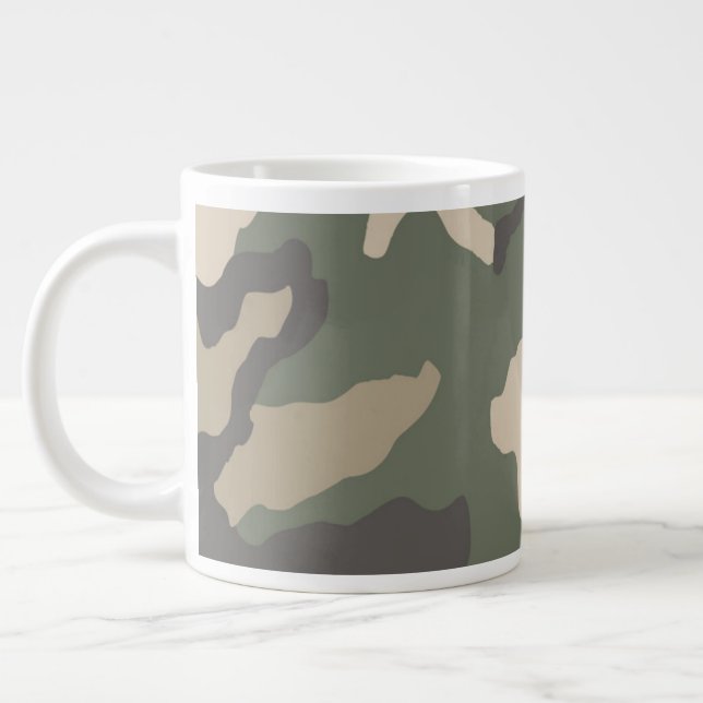 Muster der grünen Camouflage Jumbo-Tasse (Links)
