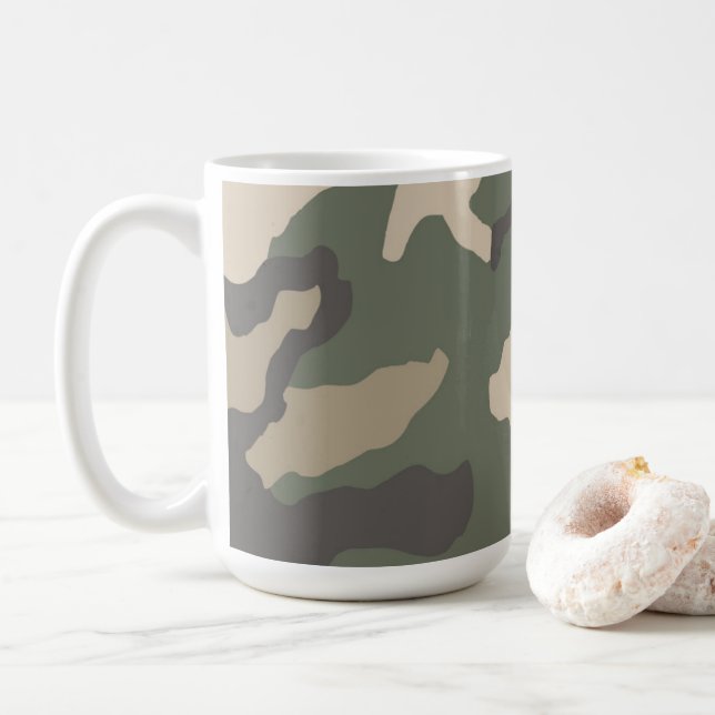 Muster der grünen Camouflage Kaffeetasse (Mit Donut)