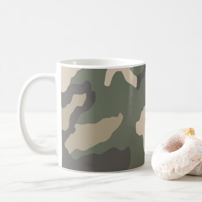 Muster der grünen Camouflage Kaffeetasse (Mit Donut)