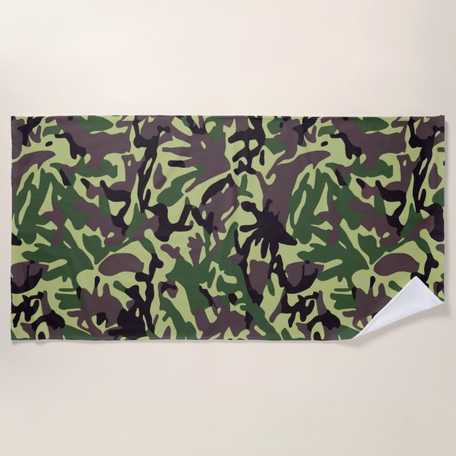 Muster der grünen Camouflage Strandtuch (Vorderseite)