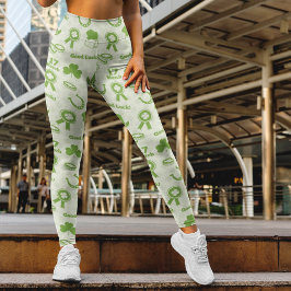 Muster der grünen Elemente des Saint Patrick's Day Leggings