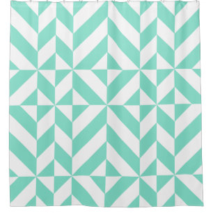 Muster der grünen Geometrie Duschvorhang