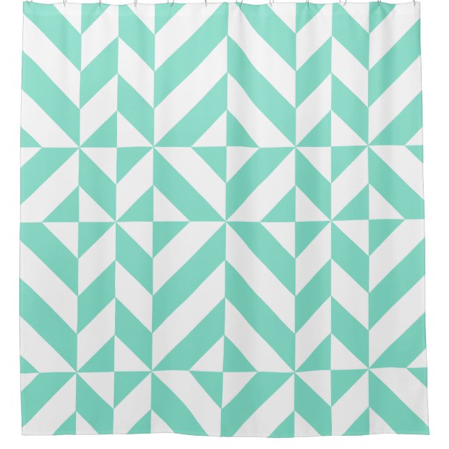 Muster der grünen Geometrie Duschvorhang (Vorderseite)